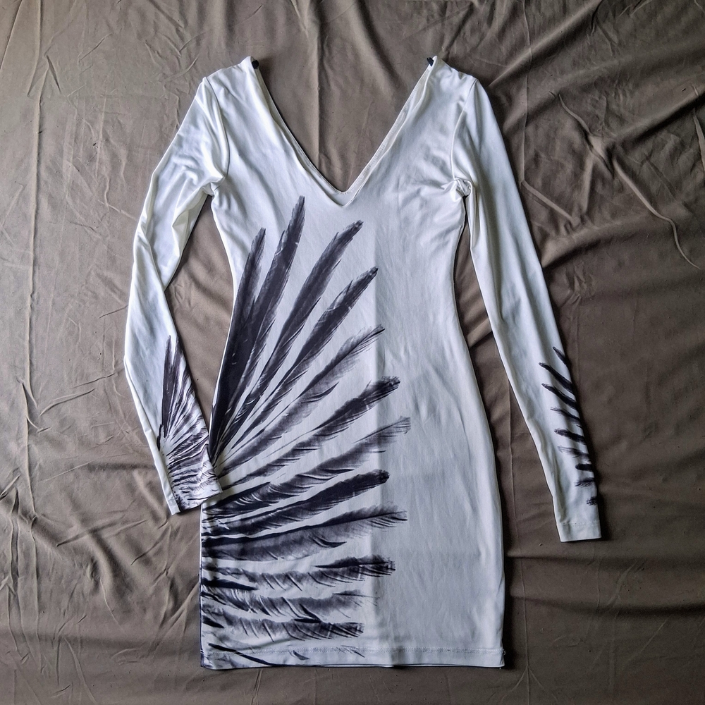 bebe White and Black Mini Dress